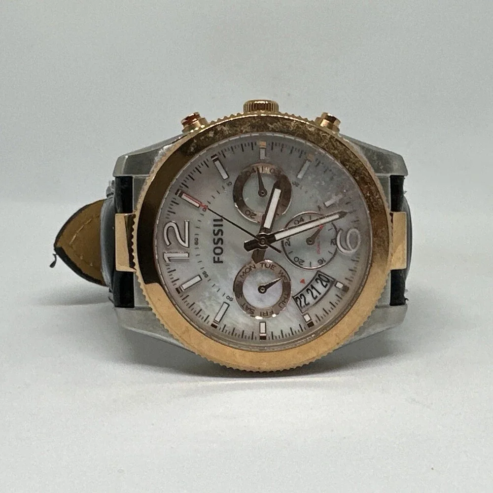 Fossil Perfect Boyfriend ES4135 Women's Black Leather Analog Dial Watch HME680